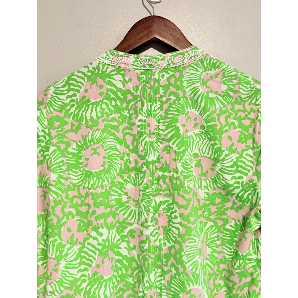 Lilly Pulitzer Sarasota Beaded Pintuck Tunic Top Large Resort Vacation Beach - Picture 6 of 16